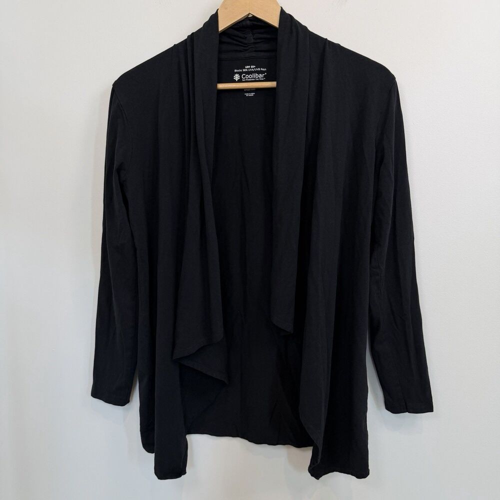 Coolibar Marietas Sun Wrap Women Small Black UPF 50+ Sun Protection Open